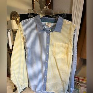 Striped Blue and Yellow Men's Shirt